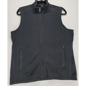 Quince Mens Sweater Vest Large Black Full Zip Classic Staple Luxury Preppy NWOT